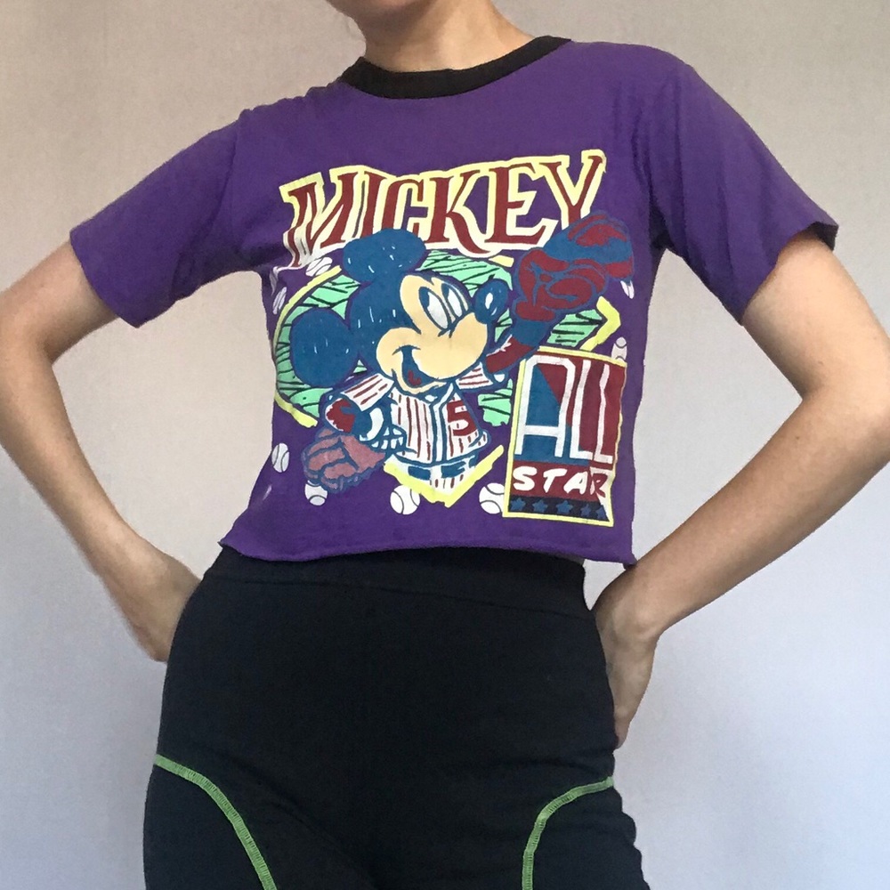 Vintage 80’s Mickey Mouse graphic t-shirt💜🐭⚾️